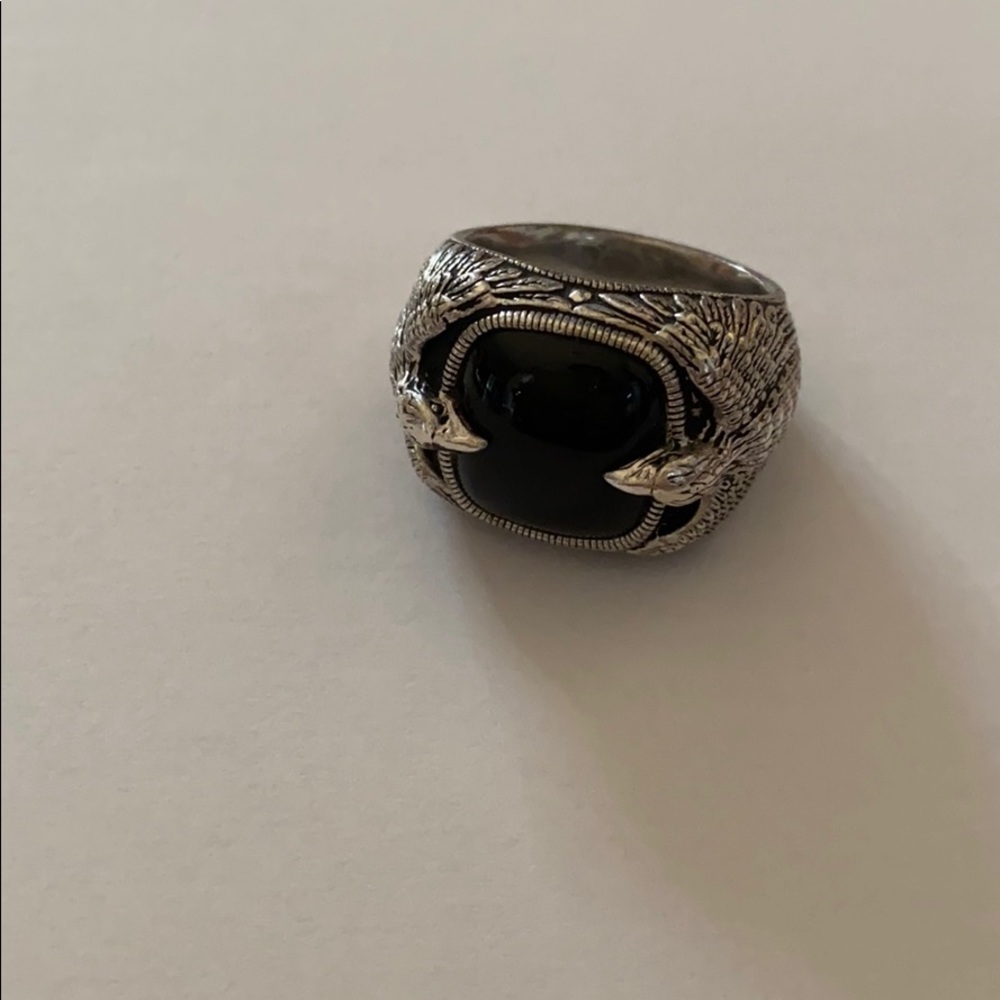 EFFY men’s ring silver Black Onyx Eagle sterling